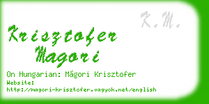 krisztofer magori business card