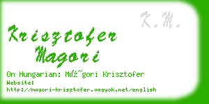 krisztofer magori business card